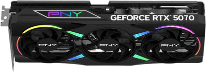 PNY NVIDIA GeForce RTX™ 5070 Epic-X™ ARGB OC Triple Fan, Graphics Card (12GB GDDR7, 192-bit, Boost Speed: 2685 MHz, SFF-Ready, PCIe® 5.0, HDMI®/DP 2.1, 2.4-Slot, Blackwell Architecture, DLSS 4)