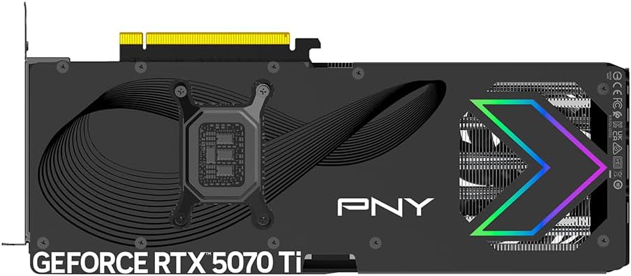 PNY NVIDIA GeForce RTX™ 5070 Ti Epic-X™ ARGB Triple Fan, Graphics Card (16GB GDDR7, 256-bit, Boost Speed: 2452 MHz, PCIe® 5.0, HDMI®/DP 2.1, 2.98-Slot, NVIDIA Blackwell Architecture, DLSS 4)