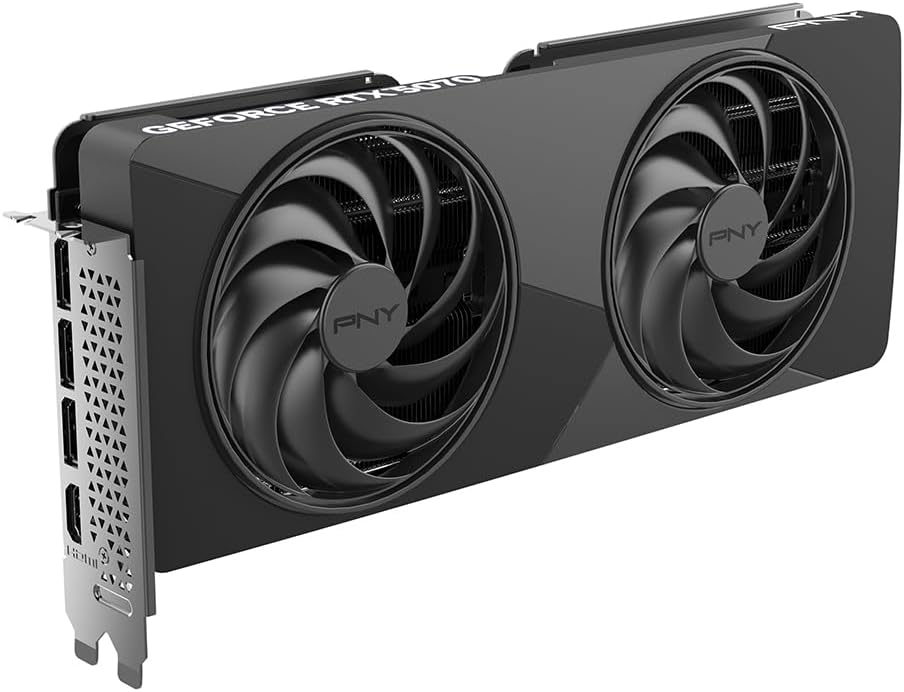 PNY NVIDIA GeForce RTX™ 5070 Slim Dual-Fan, Dual-Slot OC Graphics Card (12GB GDDR7, SFF-Ready, 192-bit, Boost Speed: 2587 MHz, PCIe® 5.0, HDMI®/DP 2.1, NVIDIA Blackwell Architecture, DLSS 4.5)