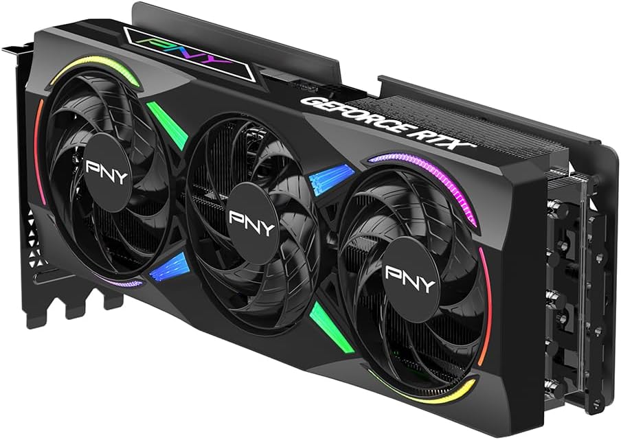 PNY NVIDIA GeForce RTX™ 5070 Ti Epic-X™ ARGB Triple Fan, Graphics Card (16GB GDDR7, 256-bit, Boost Speed: 2452 MHz, PCIe® 5.0, HDMI®/DP 2.1, 2.98-Slot, NVIDIA Blackwell Architecture, DLSS 4)