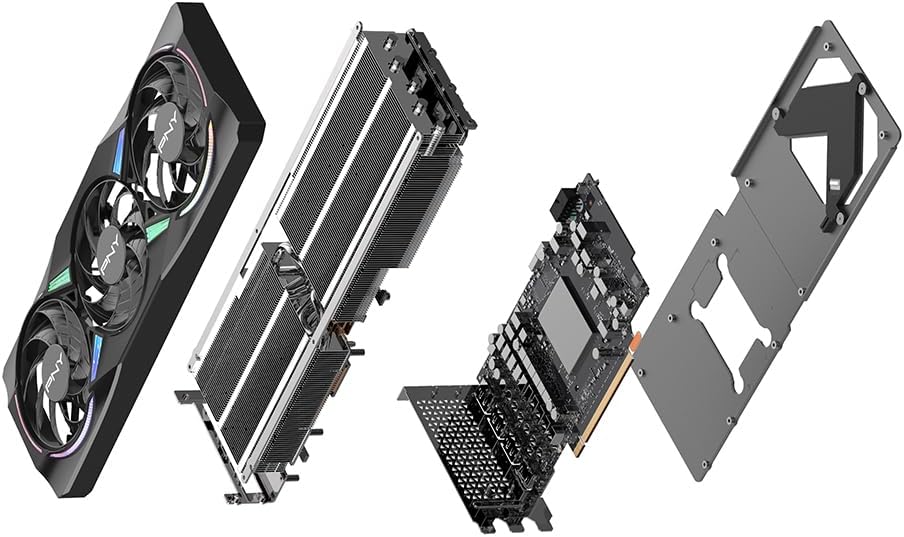 PNY NVIDIA GeForce RTX™ 5070 Ti Epic-X™ ARGB Triple Fan, Graphics Card (16GB GDDR7, 256-bit, Boost Speed: 2452 MHz, PCIe® 5.0, HDMI®/DP 2.1, 2.98-Slot, NVIDIA Blackwell Architecture, DLSS 4)