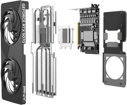 PNY NVIDIA GeForce RTX™ 5070 Slim Dual-Fan, Dual-Slot OC Graphics Card (12GB GDDR7, SFF-Ready, 192-bit, Boost Speed: 2587 MHz, PCIe® 5.0, HDMI®/DP 2.1, NVIDIA Blackwell Architecture, DLSS 4.5)