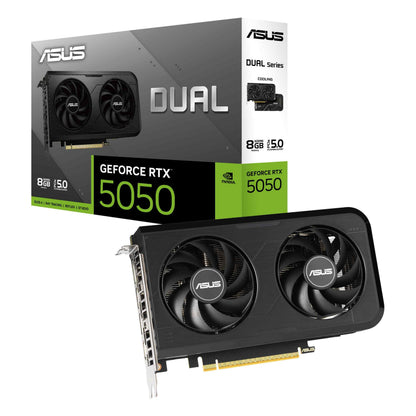 ASUS Dual NVIDIA GeForce RTX 3050 6GB OC Edition Gaming Graphics Card - PCIe 4.0, 6GB GDDR6 Memory, HDMI 2.1, DisplayPort 1.4a, 2-Slot Design, Axial-tech Fan Design, 0dB Technology, Steel Bracket