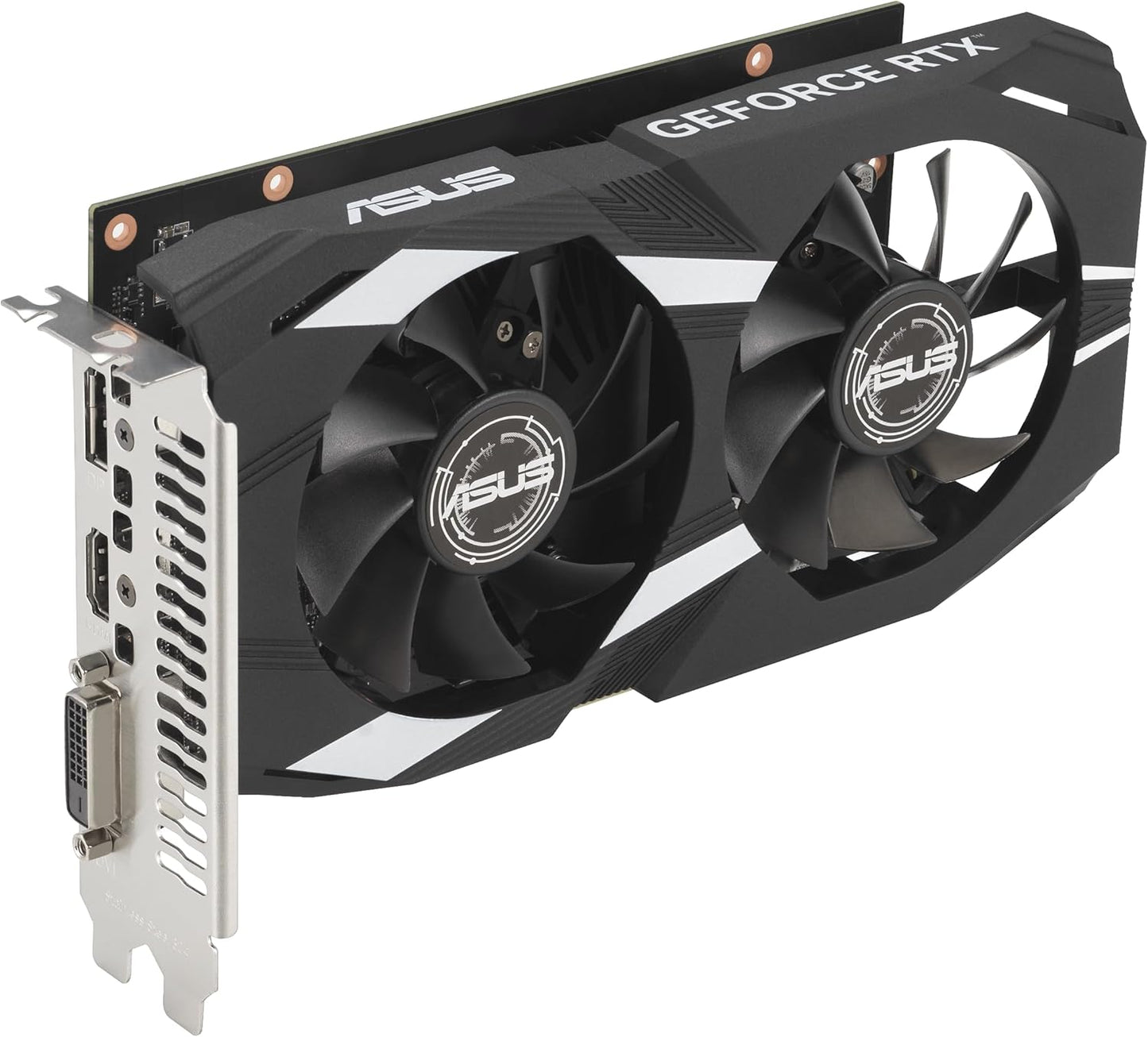 ASUS Dual NVIDIA GeForce RTX 3050 6GB OC Edition Gaming Graphics Card - PCIe 4.0, 6GB GDDR6 Memory, HDMI 2.1, DisplayPort 1.4a, 2-Slot Design, Axial-tech Fan Design, 0dB Technology, Steel Bracket