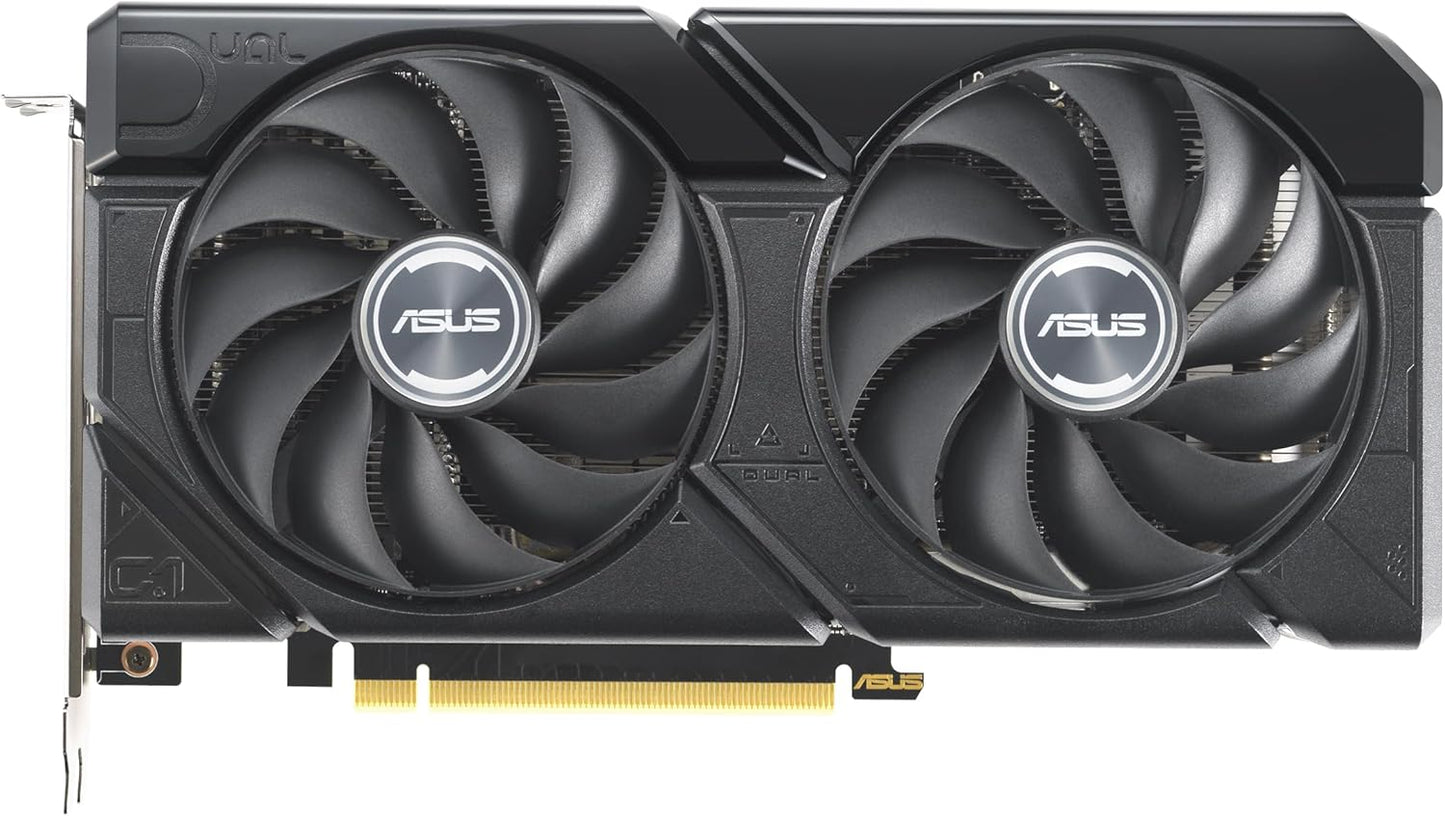 ASUS Dual GeForce RTX 4060 EVO OC Edition 8GB GDDR6 (PCIe 4.0, 8GB GDDR6, DLSS 3, HDMI 2.1a, DisplayPort 1.4a, Axial-Tech Fan Design, 0dB Technology, Dual BIOS, Auto-Extreme Technology)