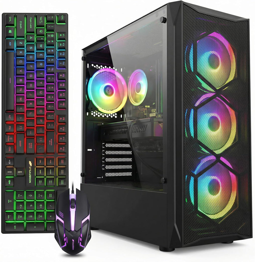 STGAubron Gaming Desktop Intel Core i7 AMD Radeon RX 580 8G 16GB RAM 512GB SSD - Novaaride