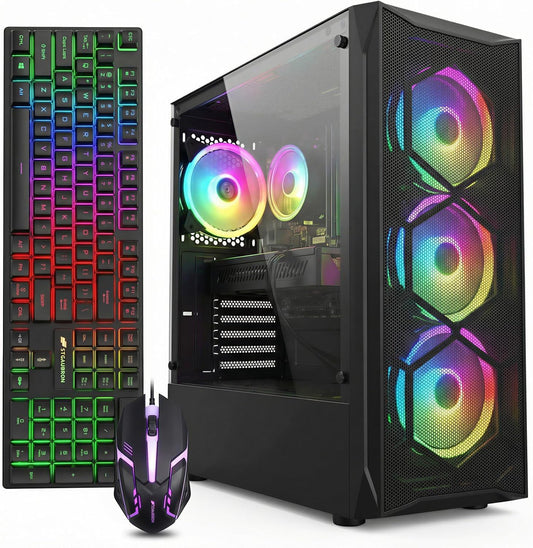 STGAubron Gaming Desktop Intel Core i7 AMD Radeon RX 580 8G 16GB RAM 512GB SSD - Novaaride