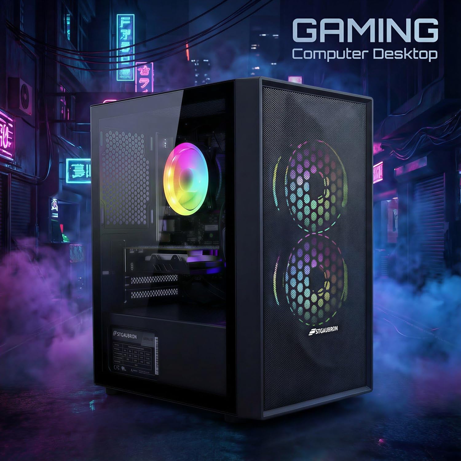STGAubron Prebuilt Gaming Desktop AMD Ryzen 5 Multi - GPU 16GB RAM 512GB SSD - Novaaride